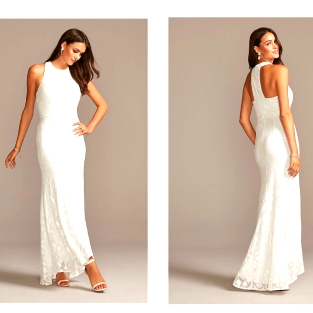 Davids bridal sequin wedding dress